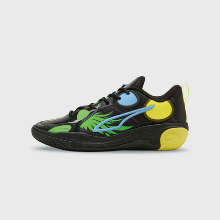 Puma MBWorld.01 JR LaMelo Ball Basketbalschoen Zwart zijaanzicht linkerkant