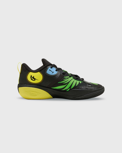 Puma MBWorld.01 JR LaMelo Ball Basketbalschoen Zwart binnenkant zijaanzicht