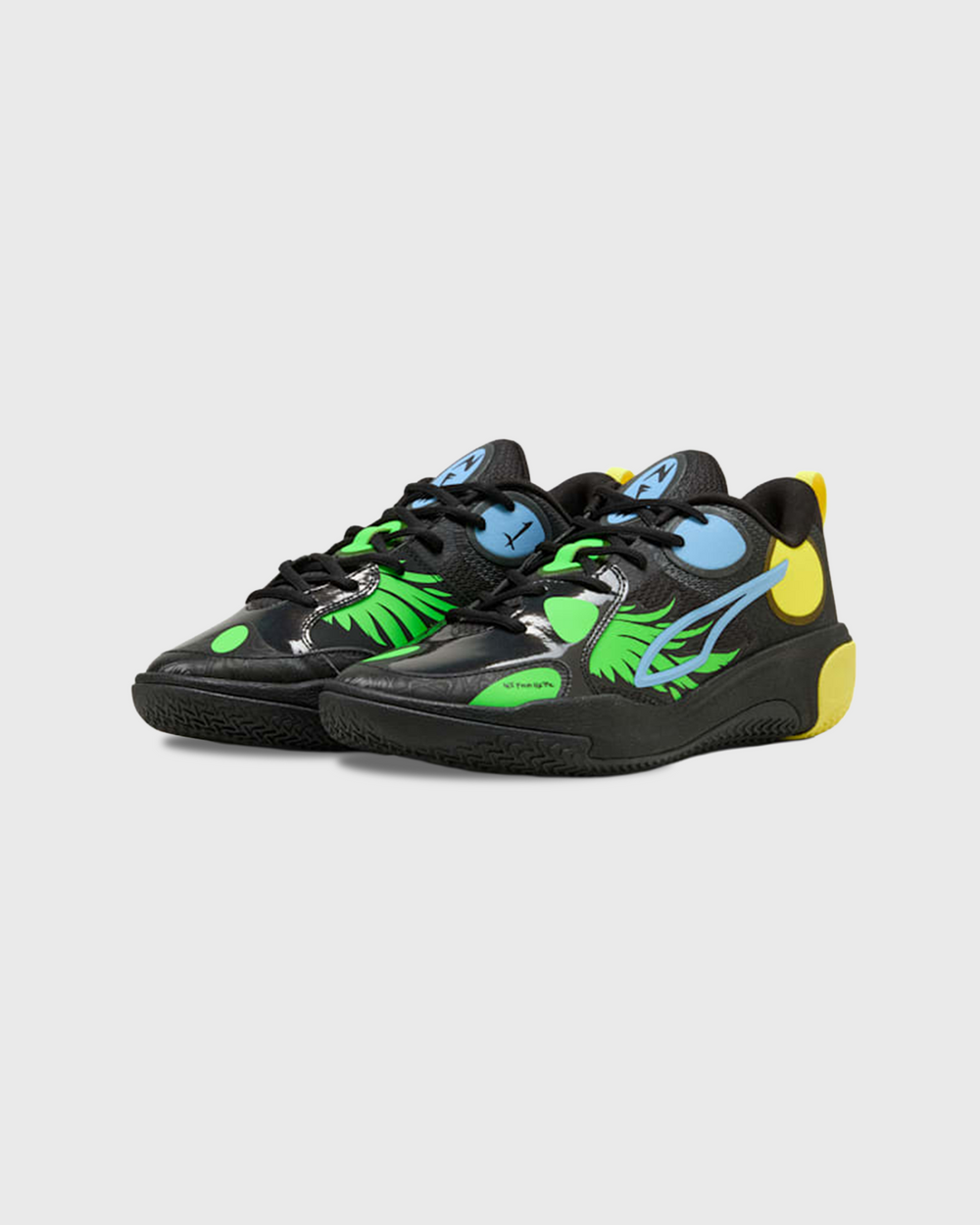 Puma MBWorld.01 JR LaMelo Ball Basketbalschoen Zwart zijaanzicht linkerkant