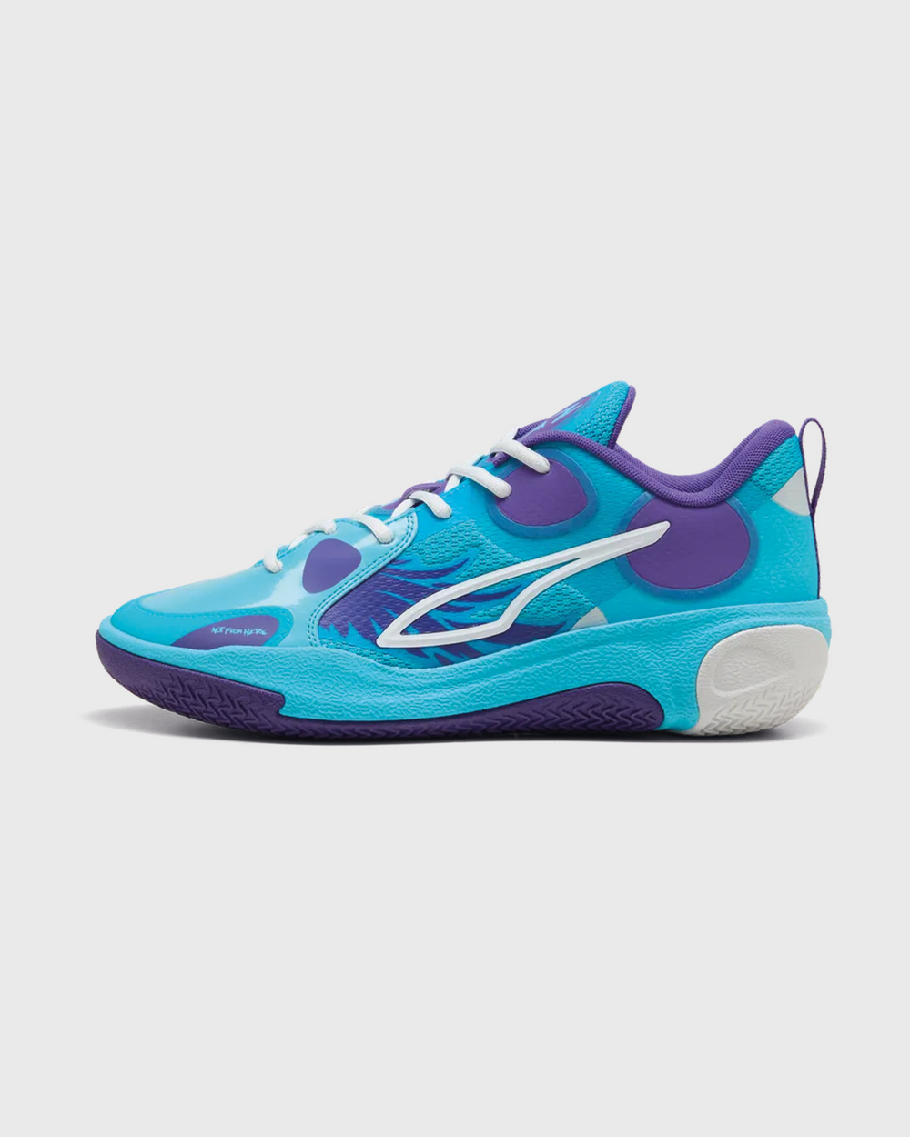 Puma MBWorld.01 LaMelo Ball Basketbalschoen Paars linkerzijaanzicht