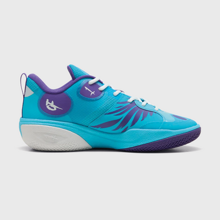 Puma MBWorld.01 LaMelo Ball Basketbalschoen Paars binnenkant zijaanzicht