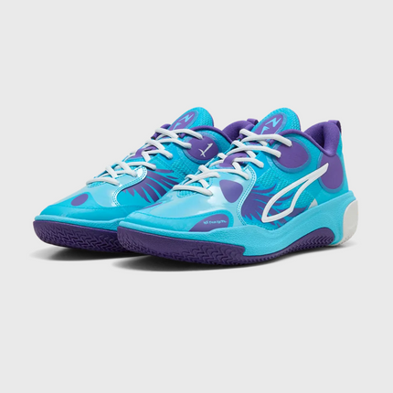 Puma MBWorld.01 LaMelo Ball Basketbalschoen Paars voorzijaanzicht