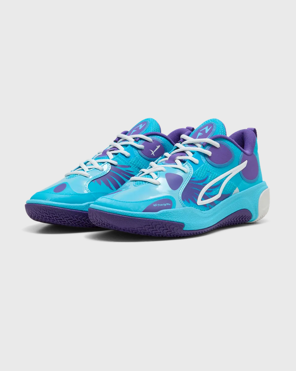 Puma MBWorld.01 LaMelo Ball Basketbalschoen Paars linkerzijaanzicht