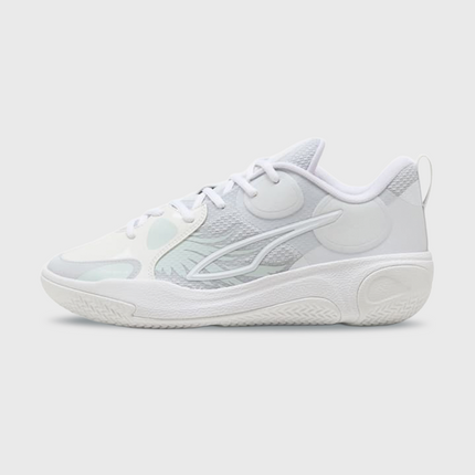 Puma MBWorld.01 LaMelo Ball Basketbalschoen Wit linkerzijaanzicht 