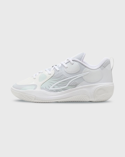 Puma MBWorld.01 LaMelo Ball Basketbalschoen Wit linkerzijaanzicht 