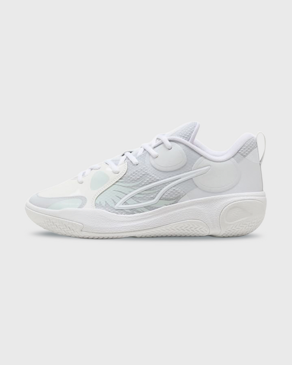 Puma MBWorld.01 LaMelo Ball Basketbalschoen Wit linkerzijaanzicht 