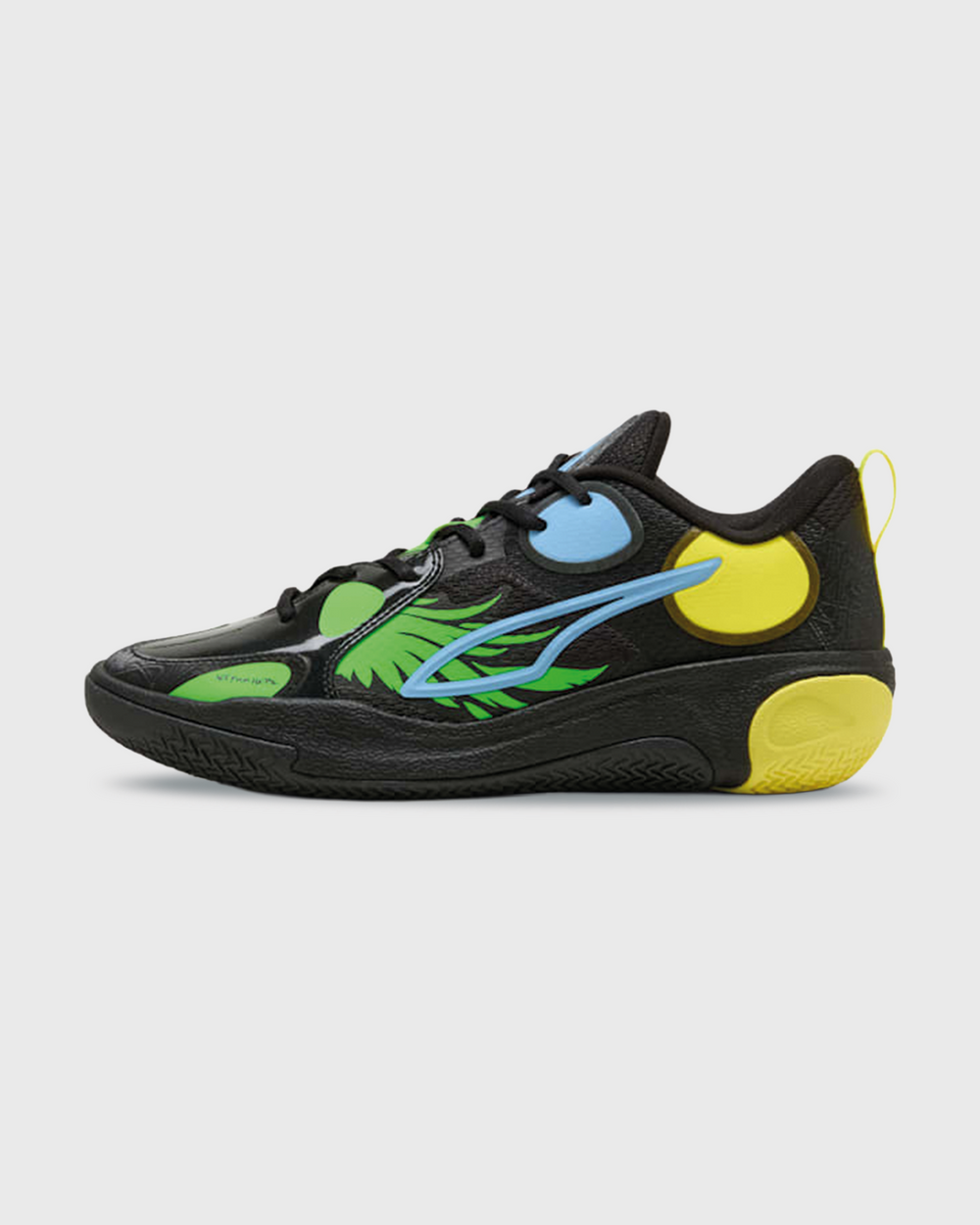 Puma MBWorld.01 LaMelo Ball Basketbalschoen Zwart zijaanzicht