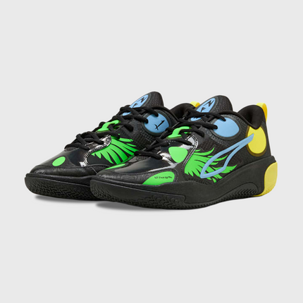 Puma MBWorld.01 LaMelo Ball Basketbalschoen Zwart voorzijaanzicht paar