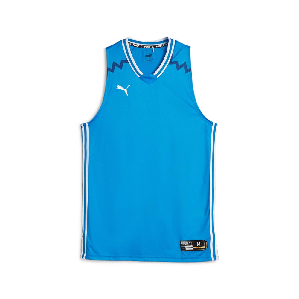 Puma Hoops Basketbal Shirt Heren Blauw Product Voor aanzicht 