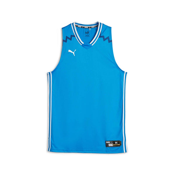 Puma Hoops Basketbal Shirt Heren Blauw Product Voor aanzicht 