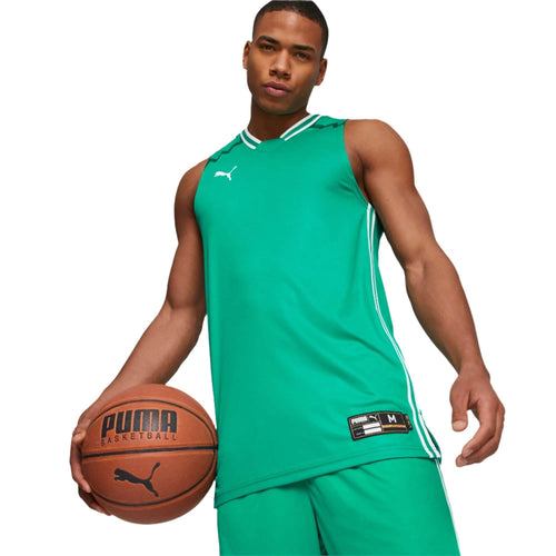Puma Hoops Basketbal Shirt Heren Groen Model Voor Aanzicht