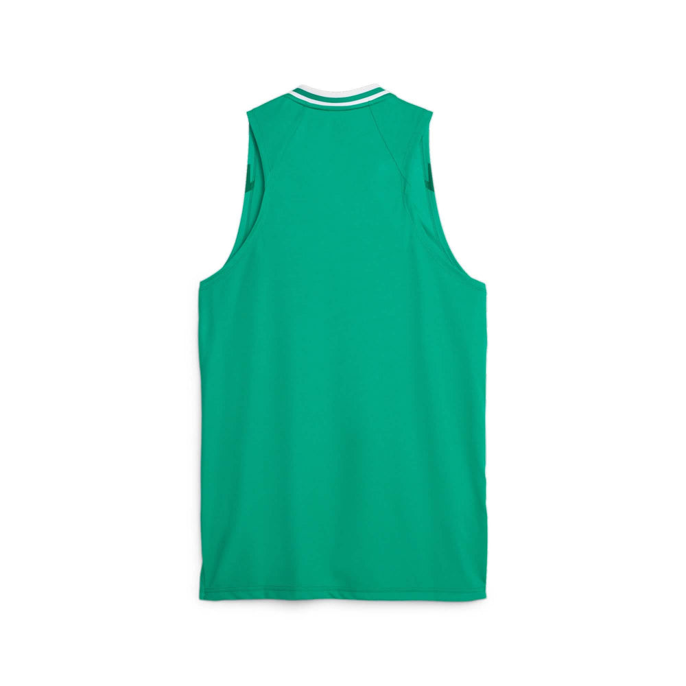 Puma Hoops Basketbal Shirt Heren Groen Product Voor Aanzicht 