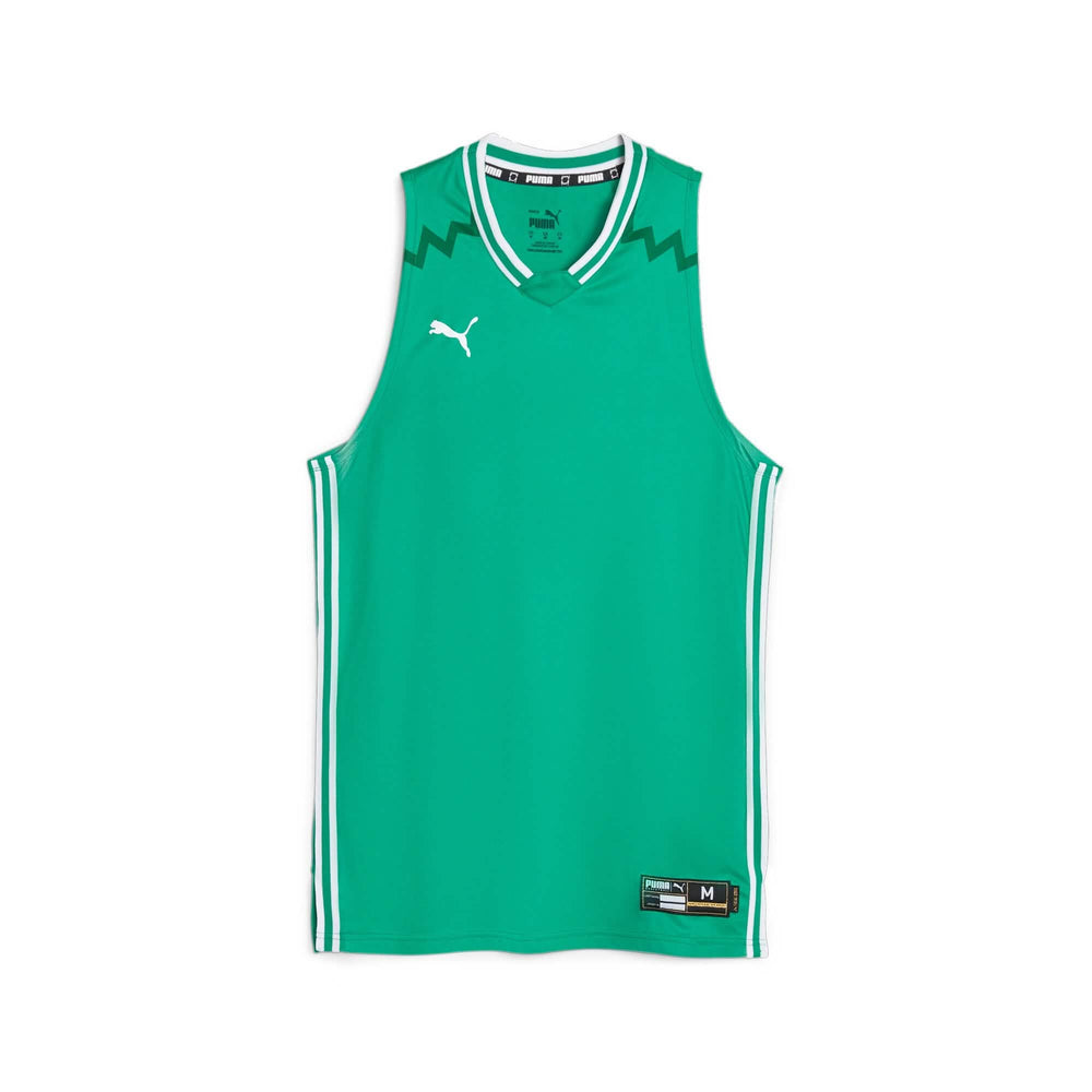 Puma Hoops Basketbal Shirt Heren Groen Product Voor Aanzicht 