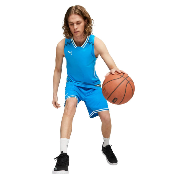 Puma Hoops Basketbal Short Heren Blauw Voor aanzicht