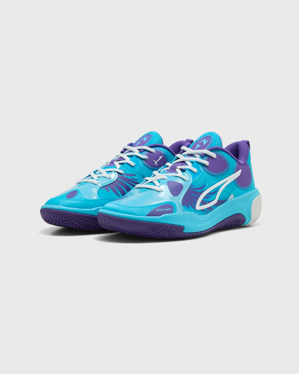 Puma MBWorld.01 JR LaMelo Ball Basketbalschoen Paars zijaanzicht