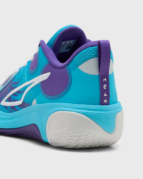 Puma MBWorld.01 JR LaMelo Ball Basketbalschoen Paars achterkant close up