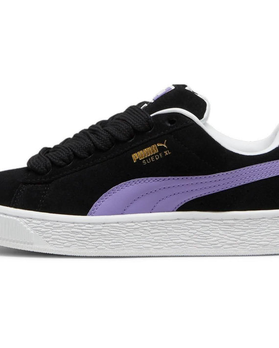 Puma_Suede_XL_Sneaker_Zwart_Paars_Zijaanzicht_Links