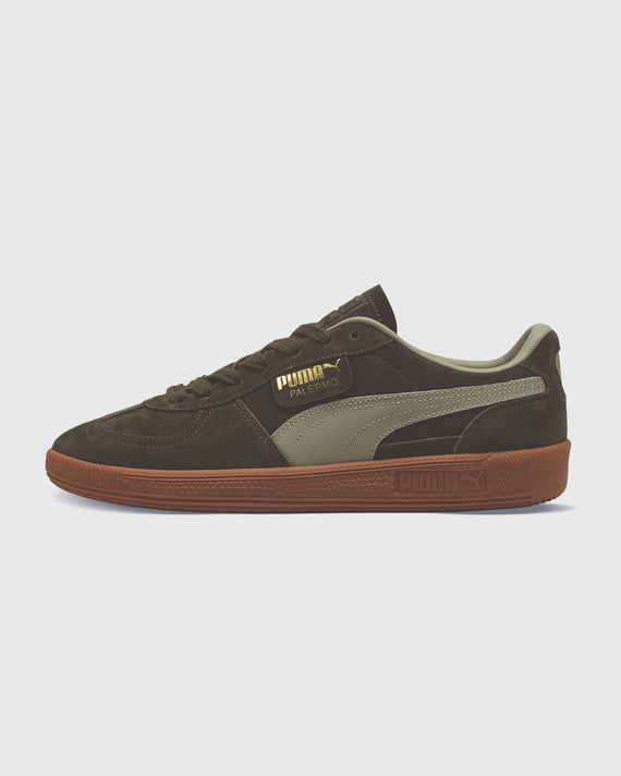 Puma Palermo Suede Unisex Sneaker Donkergroen links