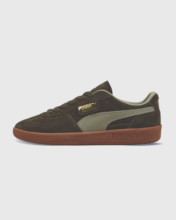 Puma Palermo Suede Unisex Sneaker Donkergroen links