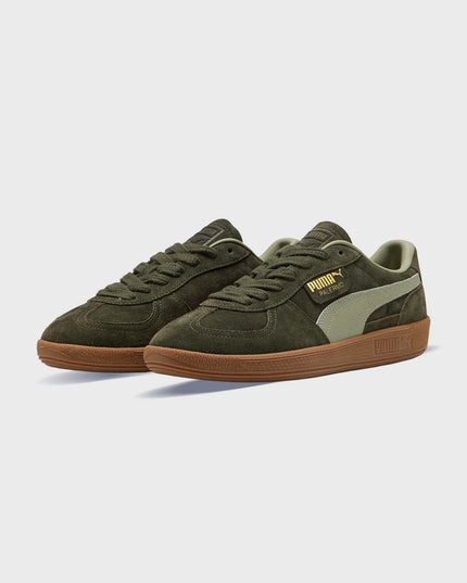 Puma Palermo Suede Unisex Sneaker Donkergroen zijaanzicht