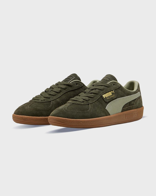 Puma Palermo Suede Unisex Sneaker Donkergroen zijaanzicht