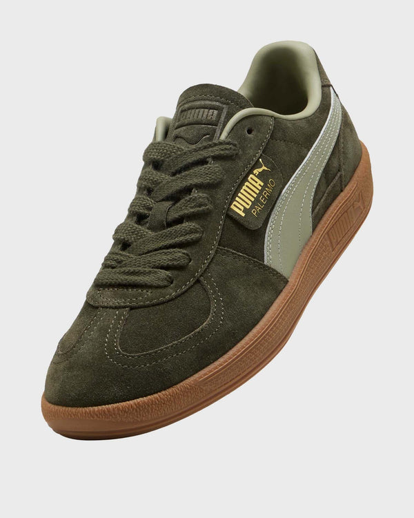 Puma Palermo Suede Unisex Sneaker Donkergroen zwevende aanzicht