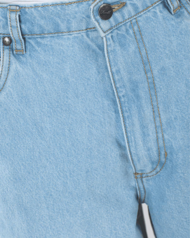 Reell Baggy Origin Lichtblauw close up crotch detailfoto