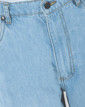 Reell Baggy Origin Lichtblauw close up crotch detailfoto
