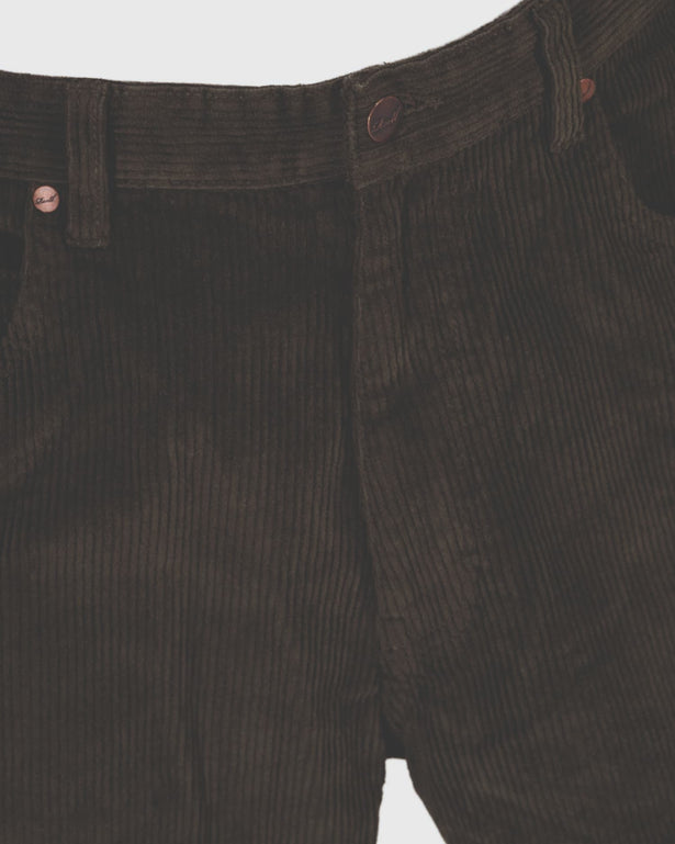 Reell Baggy Cord Langebroek Donkergroen crotch