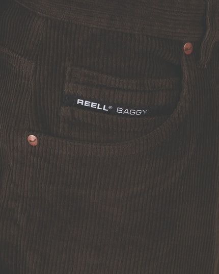 Reell Baggy Cord Langebroek Donkergroen pocket aanzicht