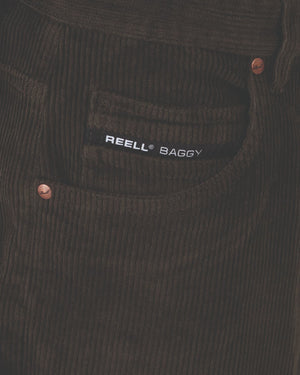 Reell Baggy Cord Langebroek Donkergroen pocket aanzicht