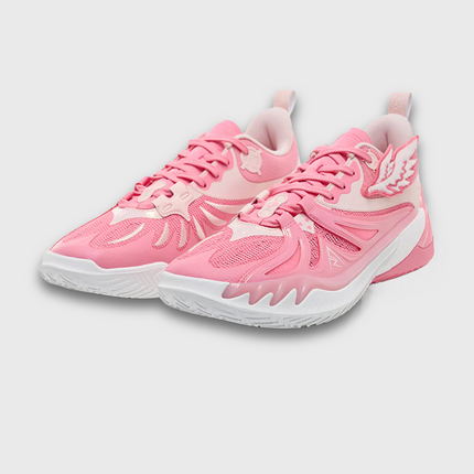 Rigorer AR3 Basketbalschoen Valentines Day Roze vooraanzicht linker en rechterschoen 