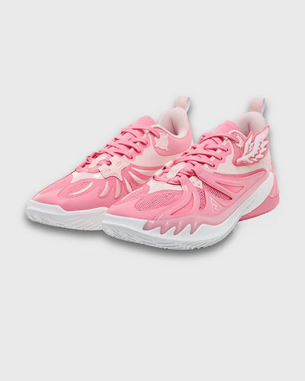 Rigorer AR3 Basketbalschoen Valentines Day Roze vooraanzicht linker en rechterschoen 