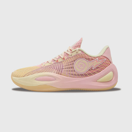 Rigorer AR1&nbsp; basketbalschoen Honey peach Linker neusaanzicht roze wgeel