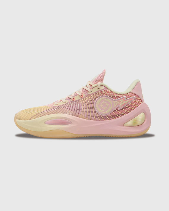 Rigorer AR1&nbsp; basketbalschoen Honey peach Linker neusaanzicht roze wgeel