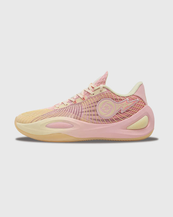 Rigorer AR1&nbsp; basketbalschoen Honey peach Linker neusaanzicht roze wgeel