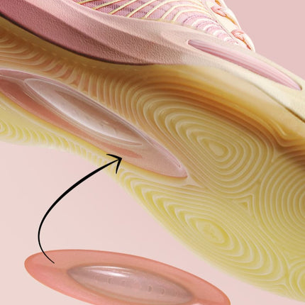 Rigorer AR1&nbsp; basketbalschoen Honey peach Roze geel zool transclucent