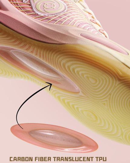 Rigorer AR1&nbsp; basketbalschoen Honey peach Roze geel zool transclucent