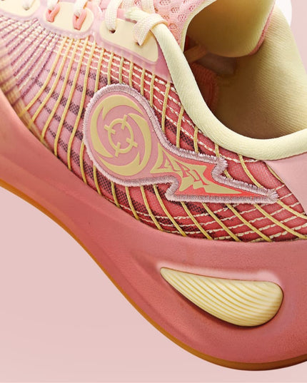 Rigorer AR1&nbsp; basketbalschoen Honey peach Logo Rigorer basketbal roze geel 