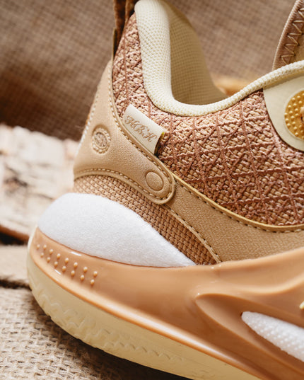 Rigorer AR2 Basketbalschoen HBK Austin Reeves Bruin detail close up achterkant