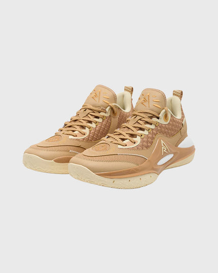 Rigorer AR2 Basketbalschoen HBK Austin Reeves Bruin beide schoenen schuin