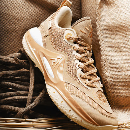 Rigorer AR2 Basketbalschoen HBK Austin Reeves Bruin zijkanten close up zijkant 