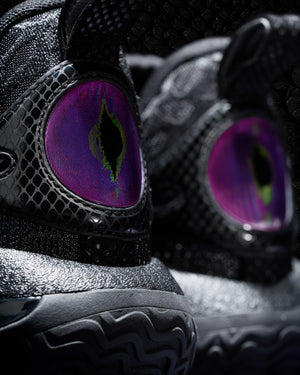 Rigorer AR2 Basketbalschoen Snake eyes Close up detao; achterkant schoenen
