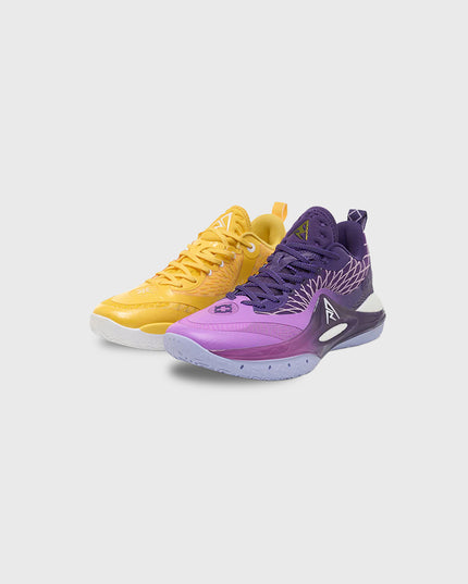 Rigorer AR2 Showtime Sunrise Mixed Zijaanzicht Paars Geel Basketbalschoen