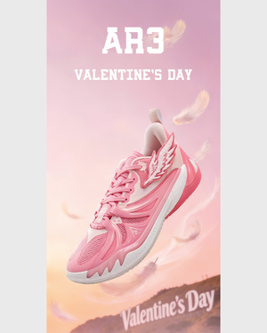 Rigorer AR3 Basketbalschoen Valentines Day Roze poster foto roze lucht