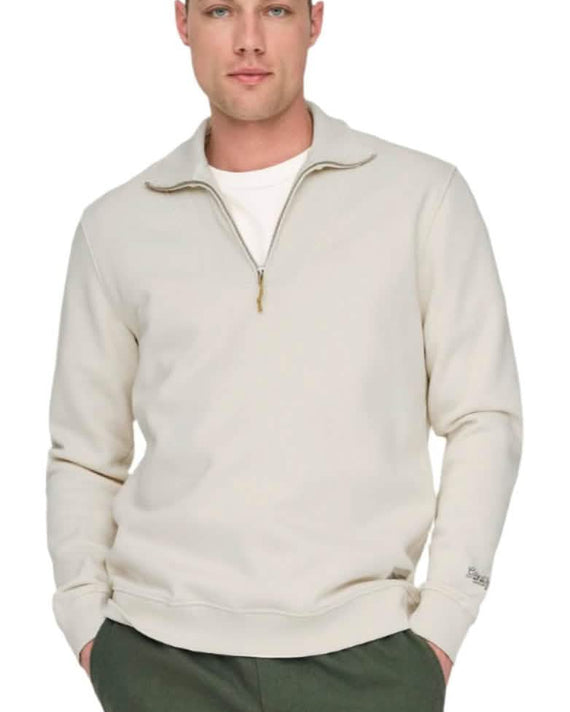 Riley Reguläres Sweatshirt mit hohem Kragen und Reißverschluss