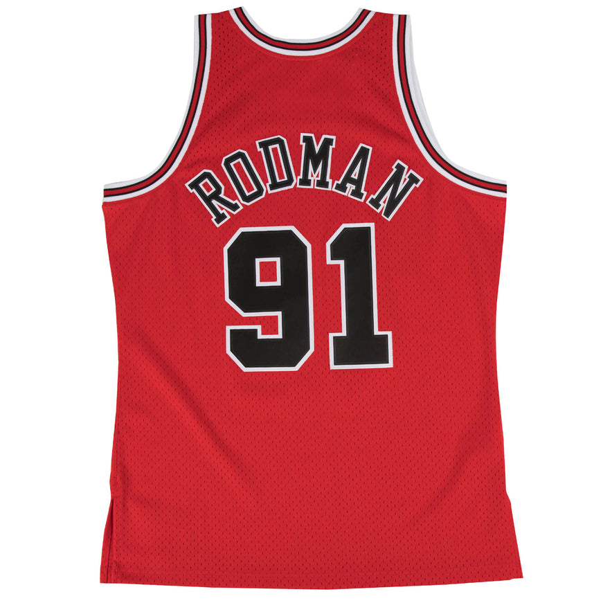 NBA Swingman Dennis Rodman 1997-98 Jersey Rood achterkant