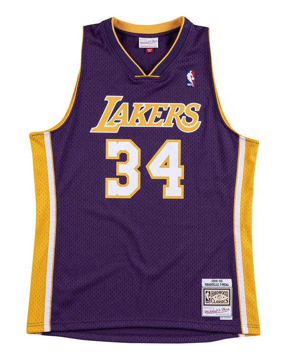 NBA-Swingman-LA-Lakers-Shaquille-O'Neal-1999-00-Jersey-Paars-Voorkant