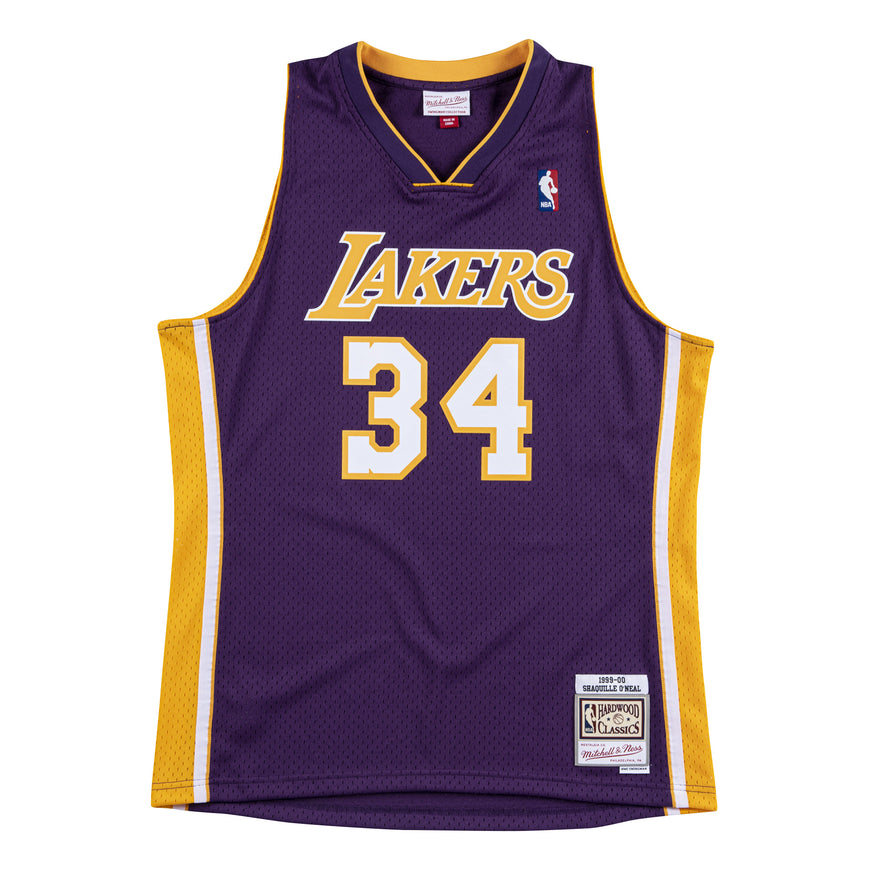 NBA-Swingman-LA-Lakers-Shaquille-O'Neal-1999-00-Jersey-Paars-Voorkant
