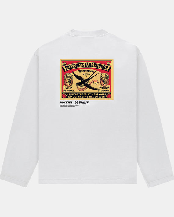 Pockies Swallow Longsleeve T-Shirt Wit